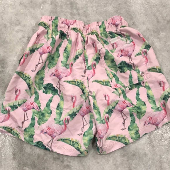 azul Siete Swim Trunks Mens Small Pink Flamingo Beach Coastal - Picture 5 of 12